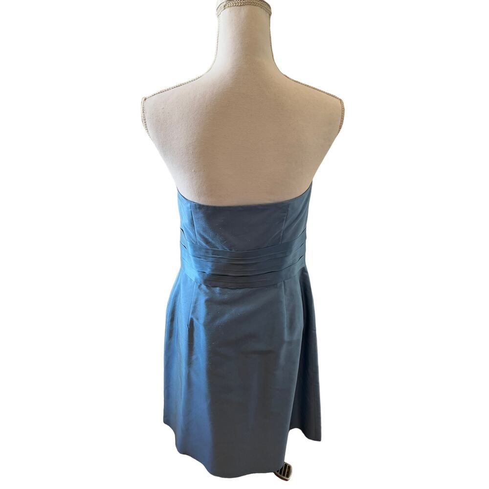 Ann Taylor Silk Strapless Cocktail Dress Slate Blue 6 - Picture 5 of 8